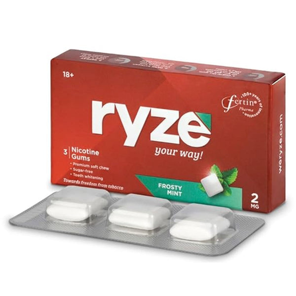 RYZE Nicotine Gums (Frostly Mint) Pack of 3