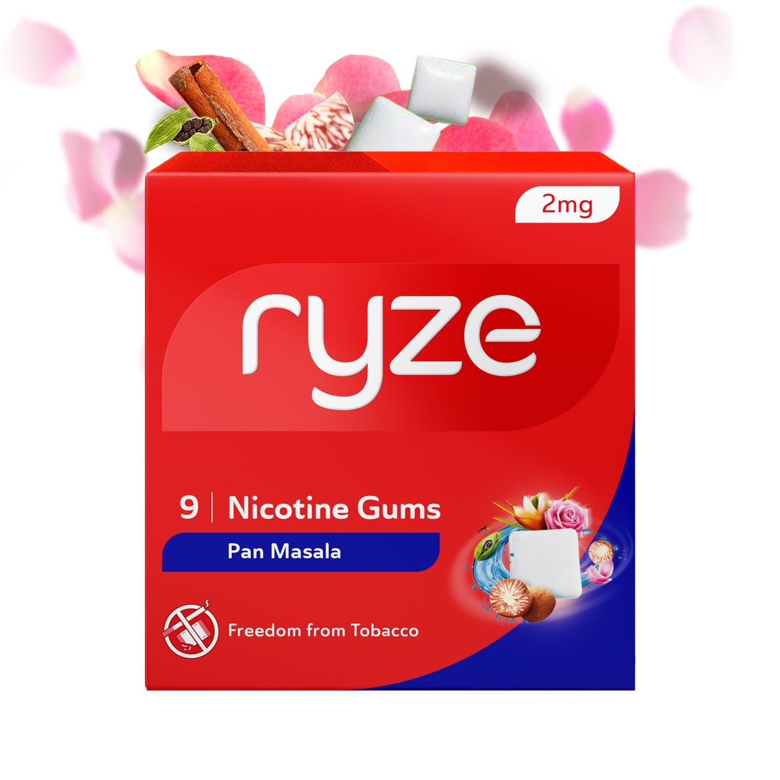 RYZE Pan Flavored Gums - Pack of 8 (72 gums)