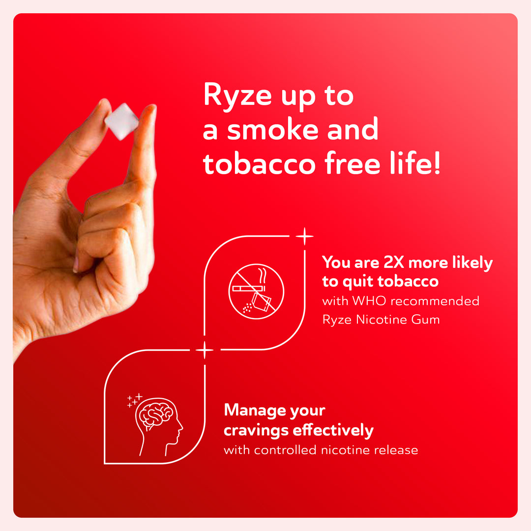 RYZE Nicotine Gums Assorted Packs (96 Gums)