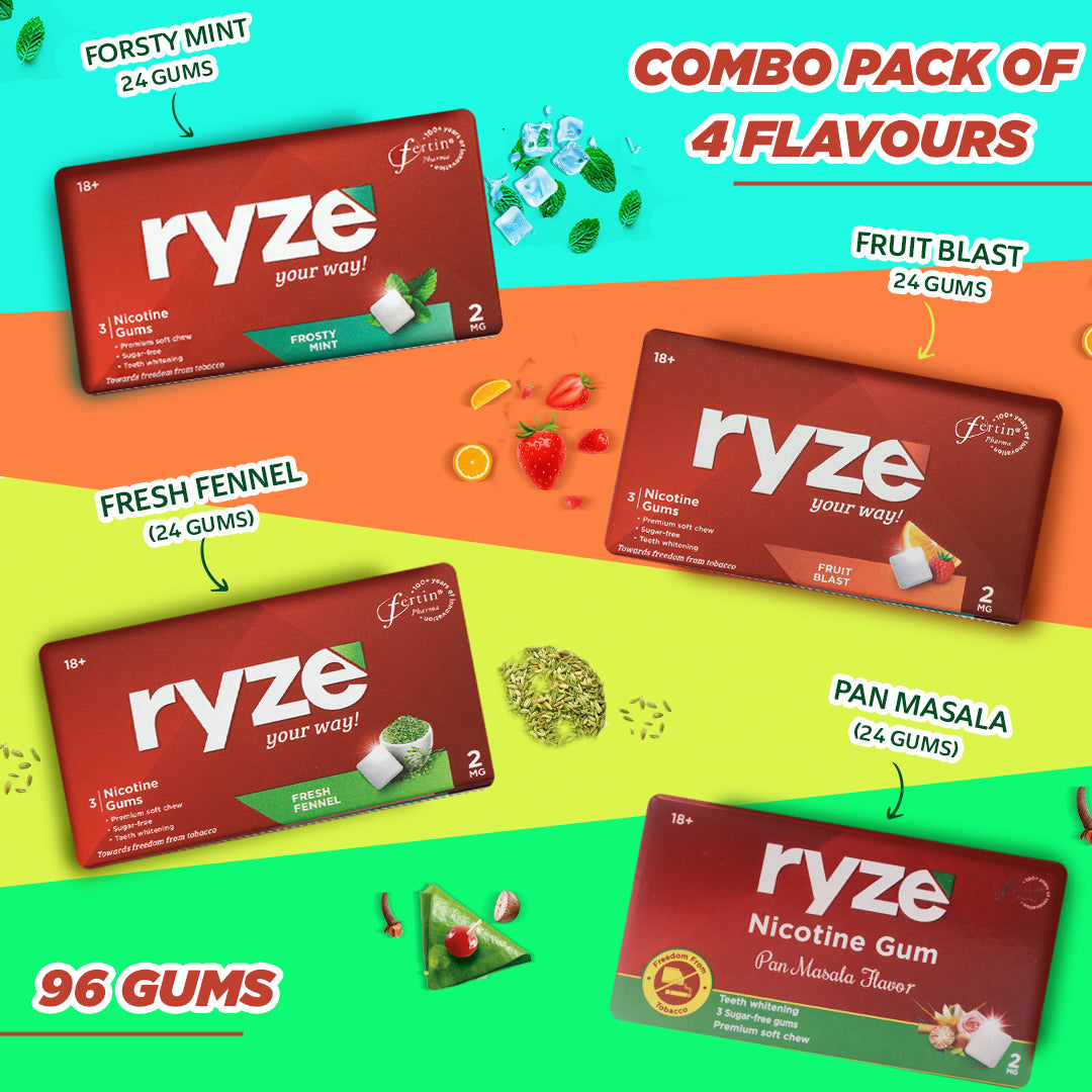 RYZE Gums Assorted Packs (96 Gums)