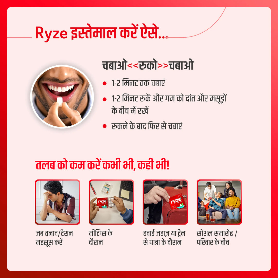 RYZE गम्स कॉम्बो पैक (60 गम्स)