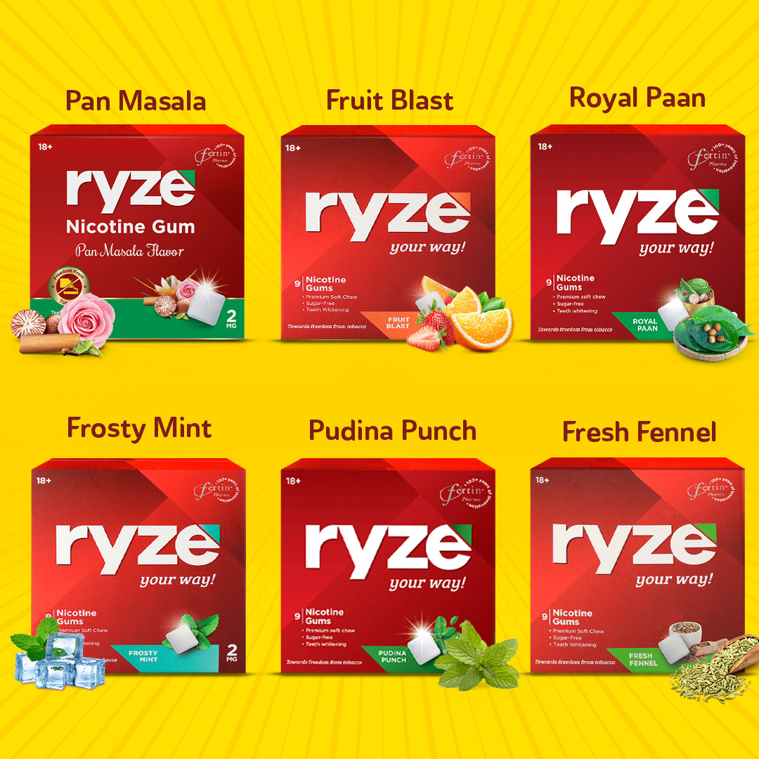 RYZE Gums Assorted Packs - 6 Flavours