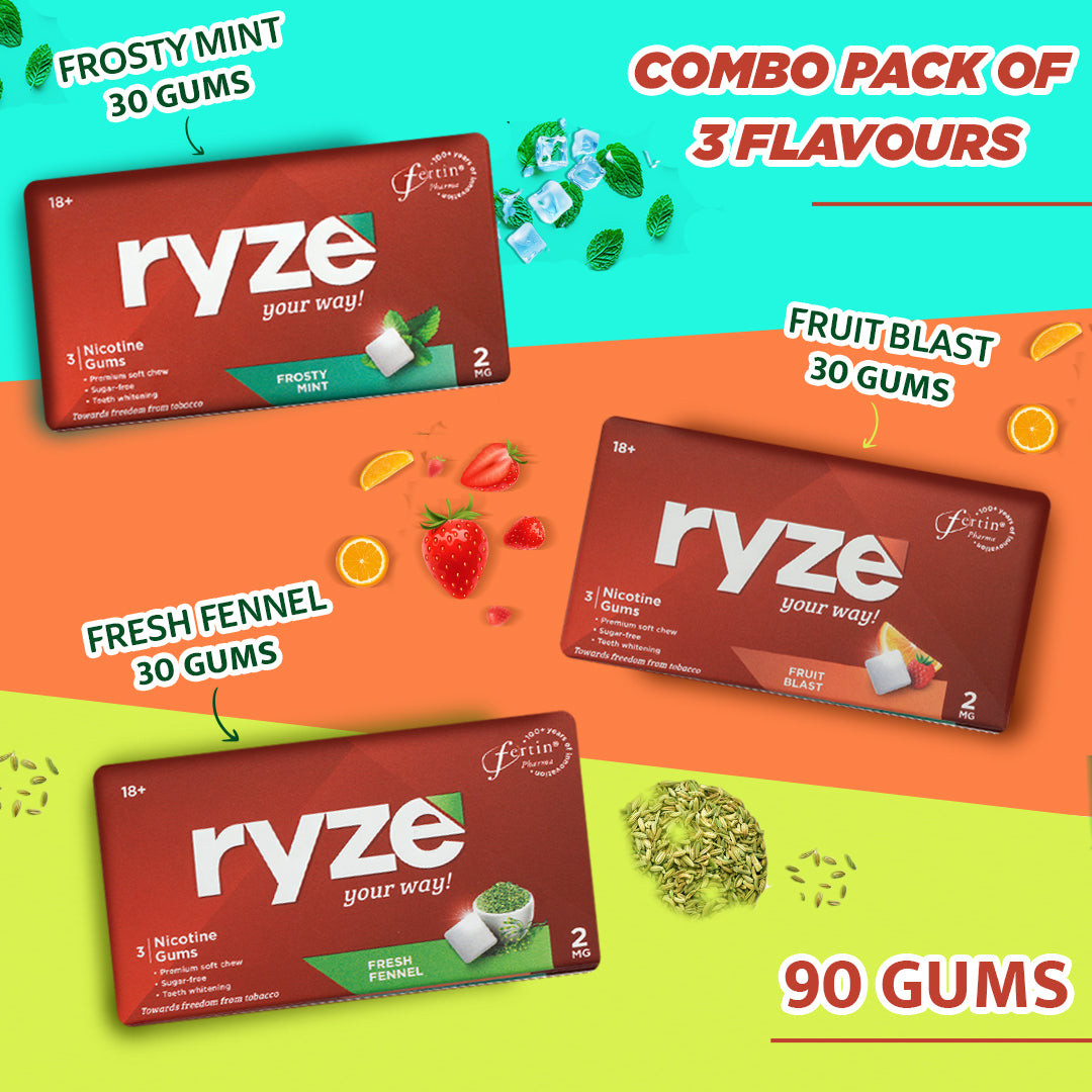 RYZE Gums Assorted Packs - 3 Flavours