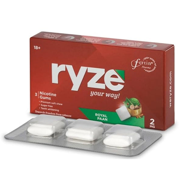RYZE Nicotine Gums (Royal Paan) Pack of 3