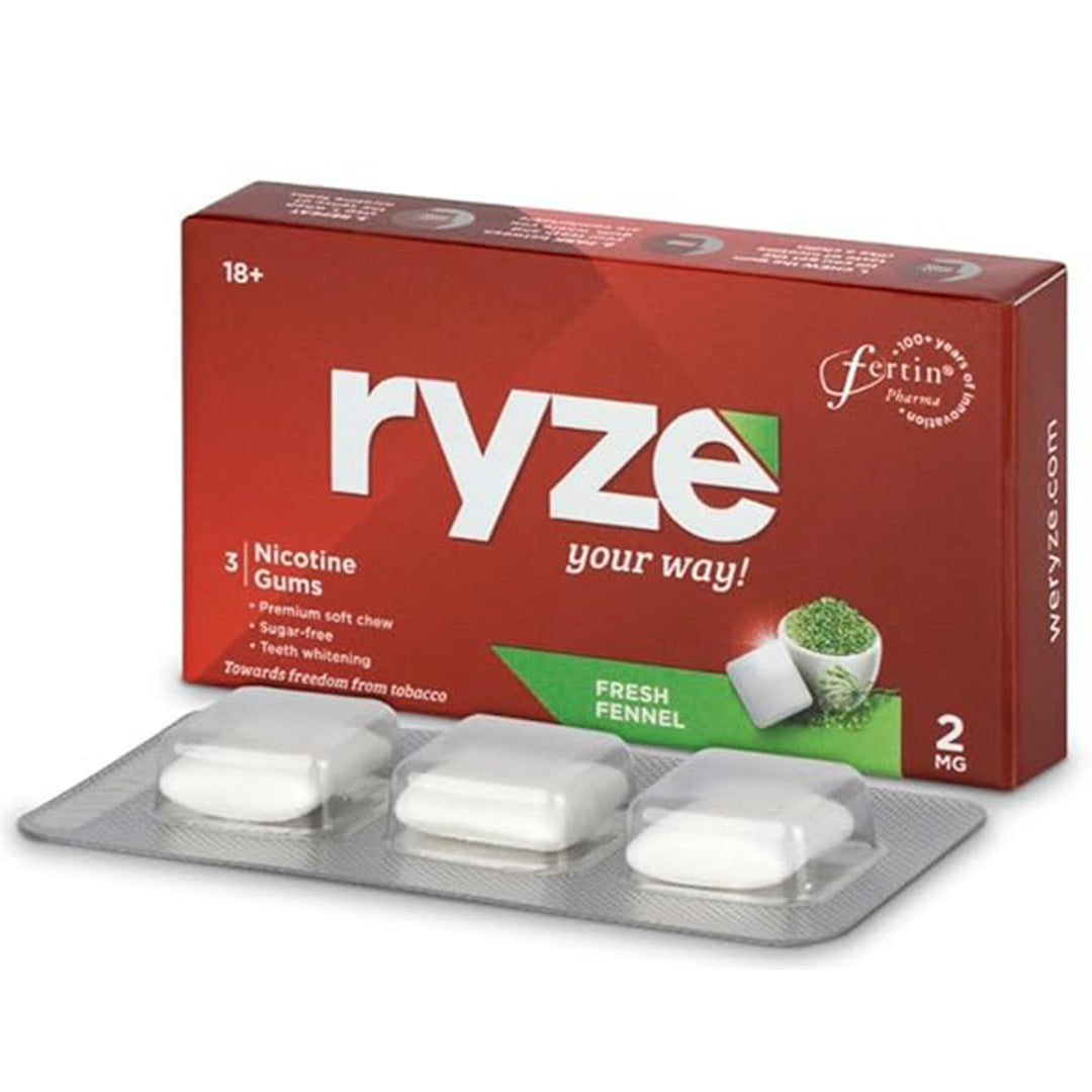 RYZE Nicotine Gums (Fresh Fennel) Pack of 3