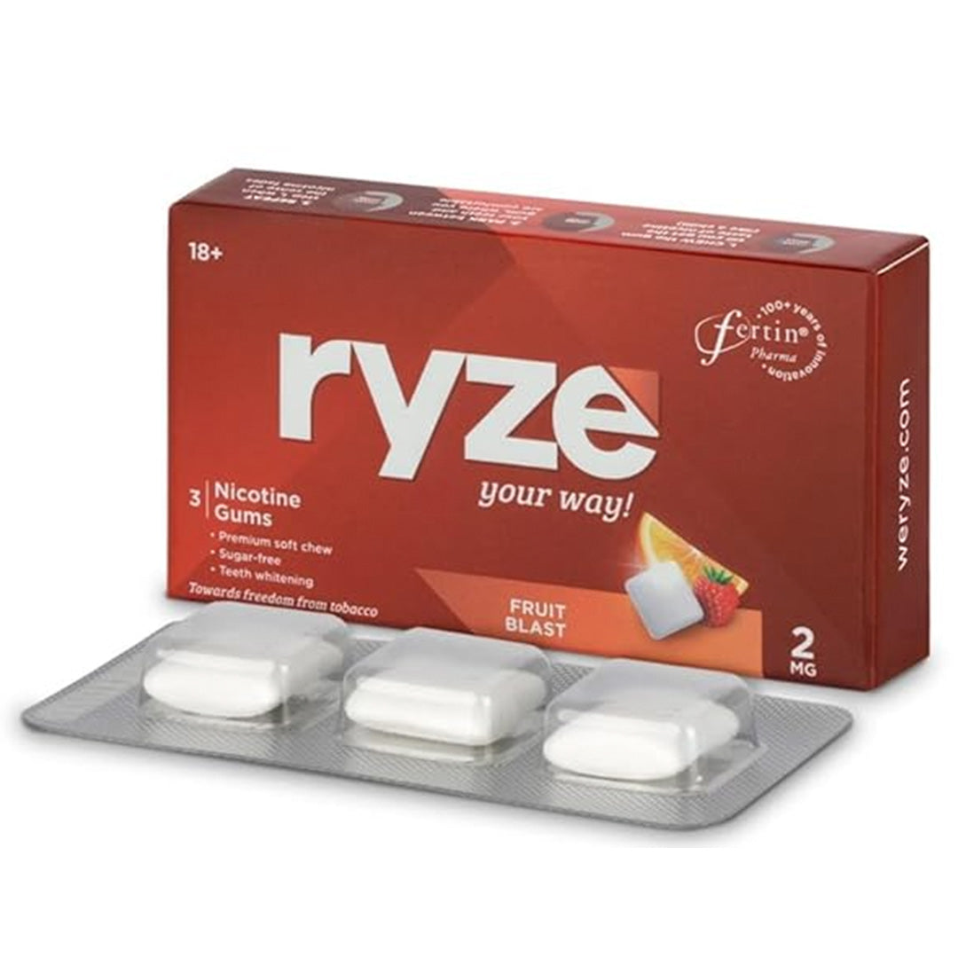 RYZE Nicotine Gums (Fruit Blast) Pack of 3